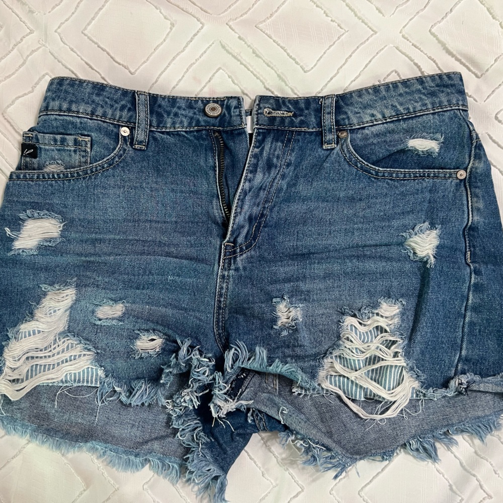 Kancan Distressed Cutoff Shorts with Pocket Detail